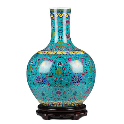 Jingdezhen ceramics green enamel large floor-to-ceiling vase Jahrriesnge porcelain of ornamental vase cna0007