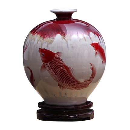 Pomegranate shape vase with ice cracked glaze in ceramic kiln change Jahrriesnge porcelain of vase cna0011