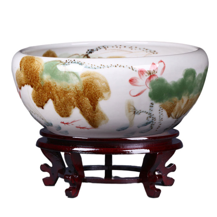 Jingdezhen ceramic lotus goldfish bowl Jahrriesnge porcelain of goldfish bowl cna0012
