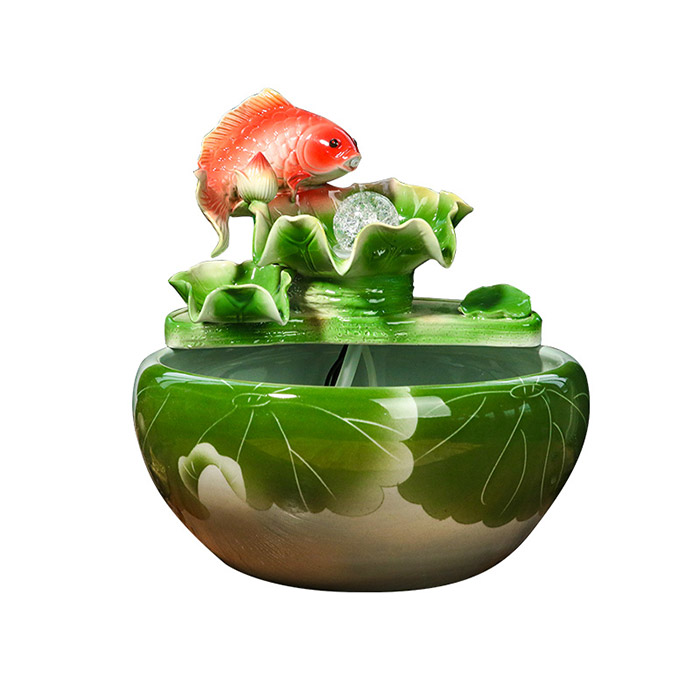Fish tank water device ceramic atomizing humidifier 8 styles optional Jahrriesnge porcelain of Lotus flowing water ornament cna0033