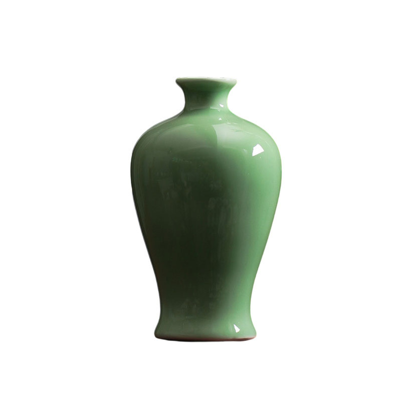 Jingdezhen honey small mint green pottery vase ornament for home Jahrriesnge porcelain of green vase cna0102