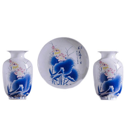 Jingdezhen lotus ceramic small vase three-piece set Jahrriesnge porcelain of vase set 3 pieces cna0199