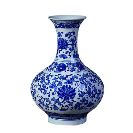 Ceramic Blue and White Porcelain tangled lotus Lantern shape Vase Jahrriesnge porcelain of white and blue vase cna0261