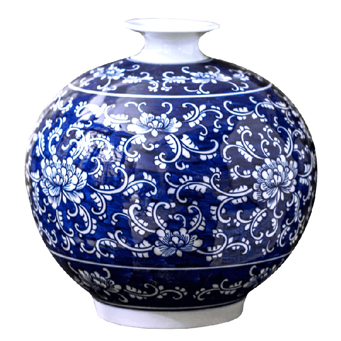 Chinese vintage blue and white hand painted vase ornament living room Jahrriesnge porcelain of guan kiln crack glaze vase cna0430