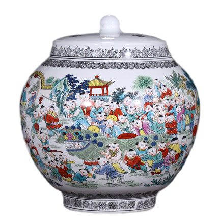 Jingdezhen many children pattern ceramic vase crafts Jahrriesnge porcelain of one hundred children vase cna0453