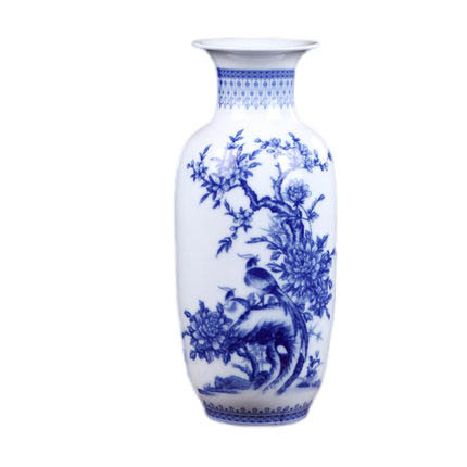 Overglaze flowers and birds pattern Winter Melon Shaped Ceramic Vase Jahrriesnge porcelain of glaze vase cna0585