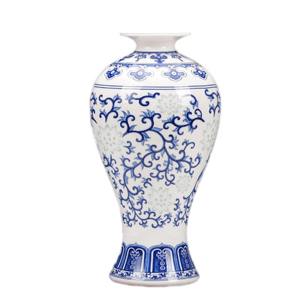 Mermaid shape blue and white fine bone china thin ceramic vase Jahrriesnge porcelain of delicate bone china thin tire vase cna0672