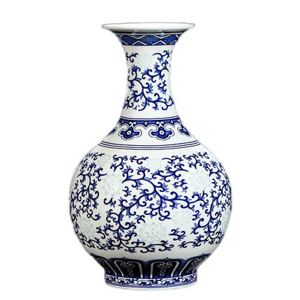 Blue and white exquisite bone china thin ornamental ceramic vase Jahrriesnge porcelain of delicate bone china thin tire vase cna0676