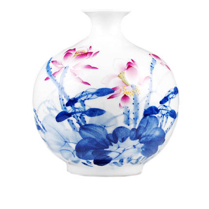 Celebrity master hand-painted lotus pomegranate shape ceramic vase Jahrriesnge porcelain of hand painted vase cna0770