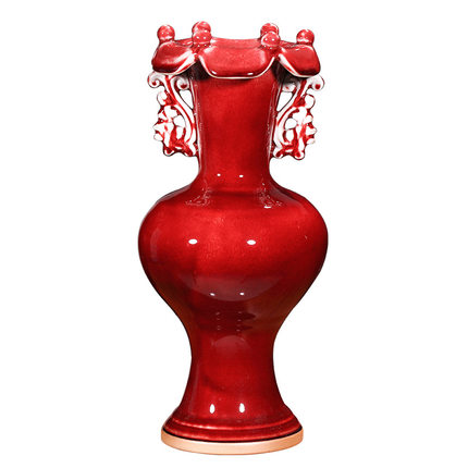 Jun porcelain warm red ceramic vase multiple styles optional Jahrriesnge porcelain of binaural anti-mouth vase cna0799