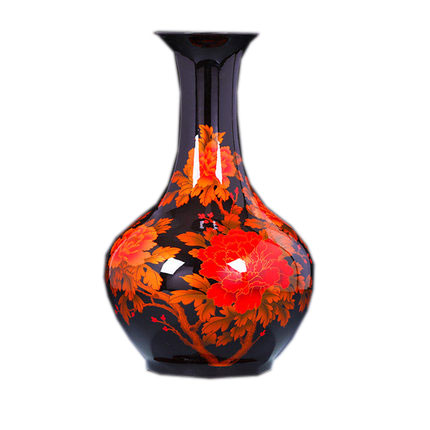 Decorative black china crystal glazed ceramic ornamental vase Jahrriesnge porcelain of crystal glaze vase cna0821