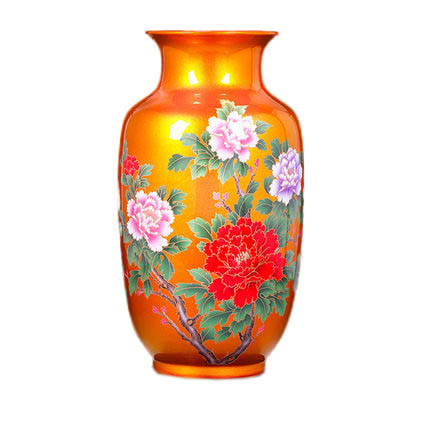 Chinese winter melon shape golden crystal glazed vases and ornaments Jahrriesnge porcelain of crystal glaze vase cna0830