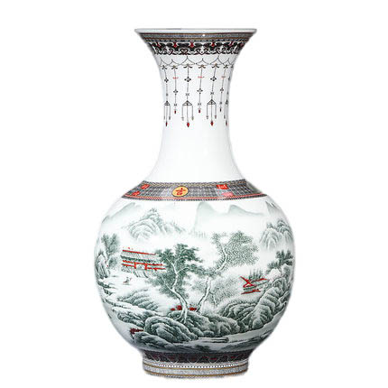 Mountains and rivers pattern Jingdezhen large floor vases for flowers Jahrriesnge porcelain of landscape vase cna0925