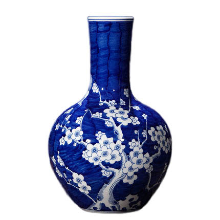 Plum pattern celestial sphere shape blue and white china ceramic vase Jahrriesnge porcelain of plum blossom vase cna0933