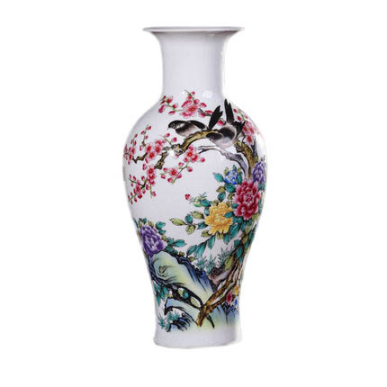 Small fishtail shape birds and flowers pattern chinese ceramic vase Jahrriesnge porcelain of vase cna0964
