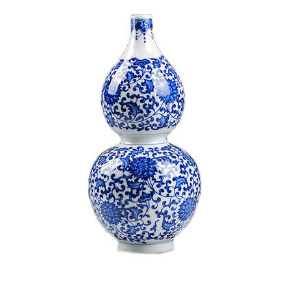 Decorative antique blue and white porcelain tangled lotus gourd vase Jahrriesnge porcelain of gourd vase cna0985