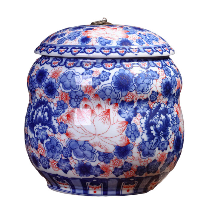 Moisture and insect proof healthy odd shape storage ceramic jar w lid Jahrriesnge porcelain of cna1082