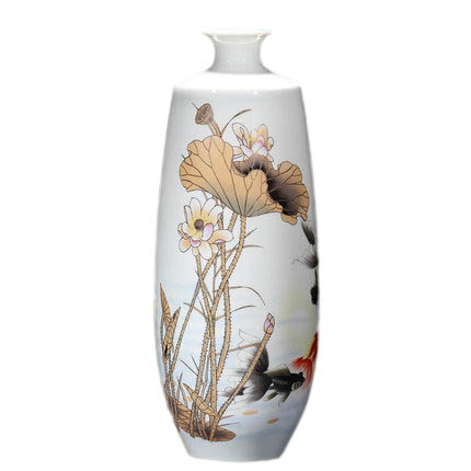 Living room large lotus drawing ceramic floor flower vases decorations Jahrriesnge porcelain of flowers vase cna1090