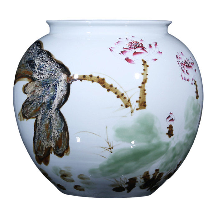 Large human made calligraphy and painting porcelain vase containers Jahrriesnge porcelain of cna1198