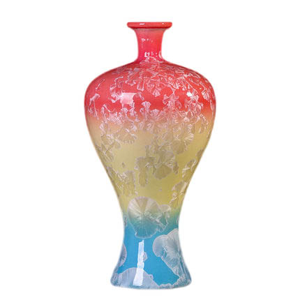 Red yellow and blue crystal glazed ceramics vase from china Jahrriesnge porcelain of crystal glaze vase cna1216