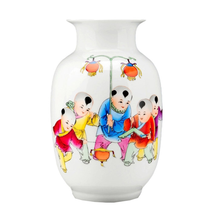 Hand-painted porcelain vase ornaments with figure painting multiple Jahrriesnge porcelain of five boys vase cna1288