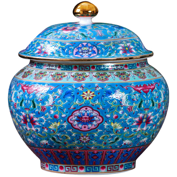 Vintage jingdezhen blue sealed storage ceramic pots ornaments for home Jahrriesnge porcelain of flowers vase cna1323