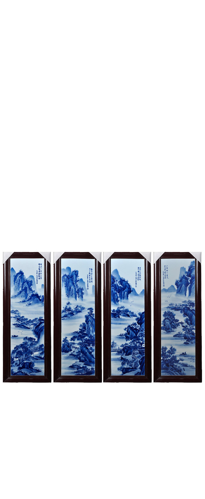 Hand painted blue and white landscape ceramic wall hanging plates Jahrriesnge porcelain painting of cna1404