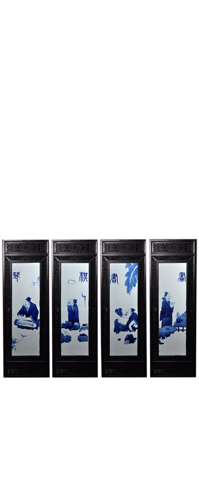 Hand painted zither chess book and painting ceramic wall hanging plate Jahrriesnge porcelain painting of cna1414