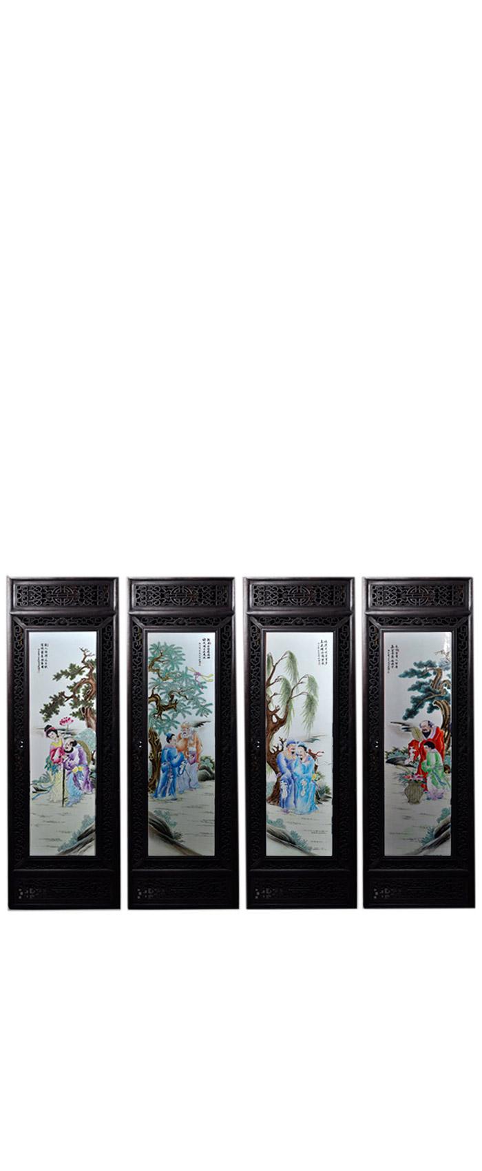 Hand painted the eight immortals ceramic wall hanging plate home Jahrriesnge porcelain painting of cna1415