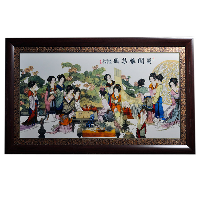 Hand painted decorative ladies painting ceramic wall hanging plates Jahrriesnge porcelain painting of cna1416