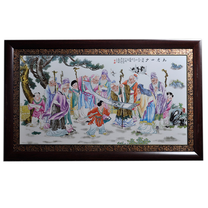 Chinese figure painting decorative ceramic wall hanging plates Jahrriesnge porcelain painting of cna1421