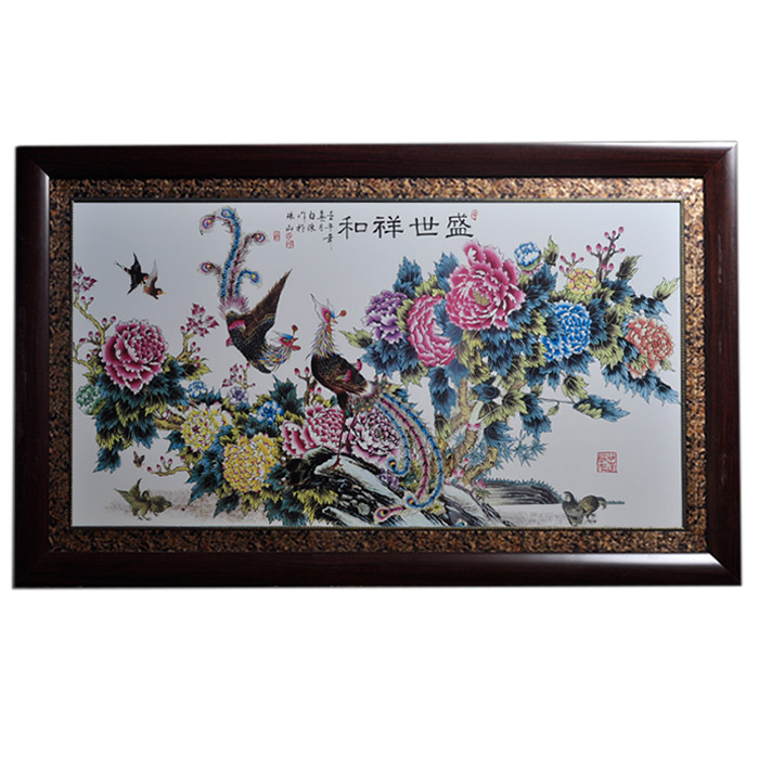 Decorative birds and flowers scenery ceramic wall hanging plates china Jahrriesnge porcelain painting of cna1432