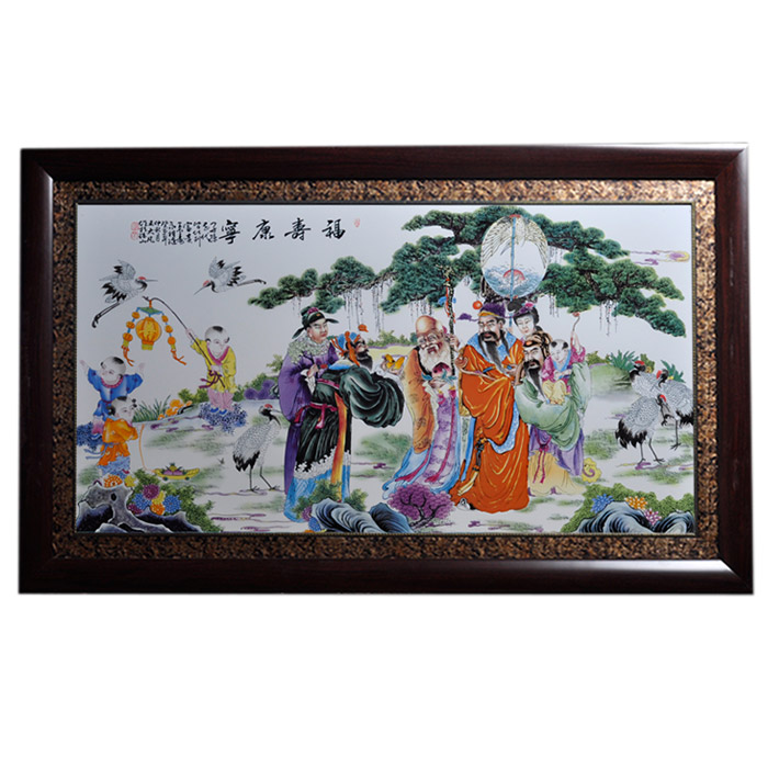 Lucky long life heathy and safty meaning ceramic wall hanging plates Jahrriesnge porcelain painting of cna1433