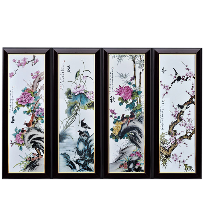 Spring summer autumn and winter ceramic wall hanging plate living room Jahrriesnge porcelain painting of cna1434