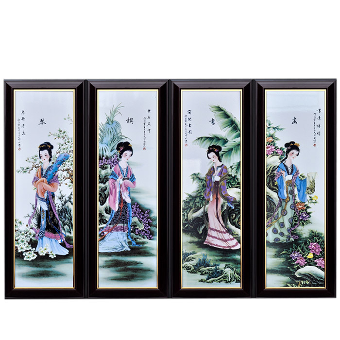 Large zither chess book and painting ceramic wall hanging plates home Jahrriesnge porcelain painting of cna1443