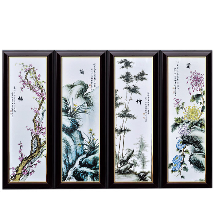 Big plum orchid bamboo and chrysanthemum ceramic wall hanging plates Jahrriesnge porcelain painting of cna1446