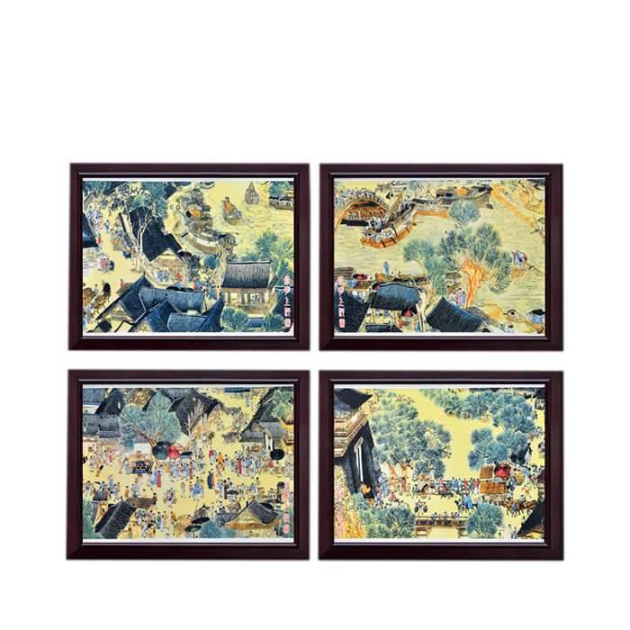 Qingming festival riverside scenery ceramic wall hanging plates home Jahrriesnge porcelain painting of cna1454