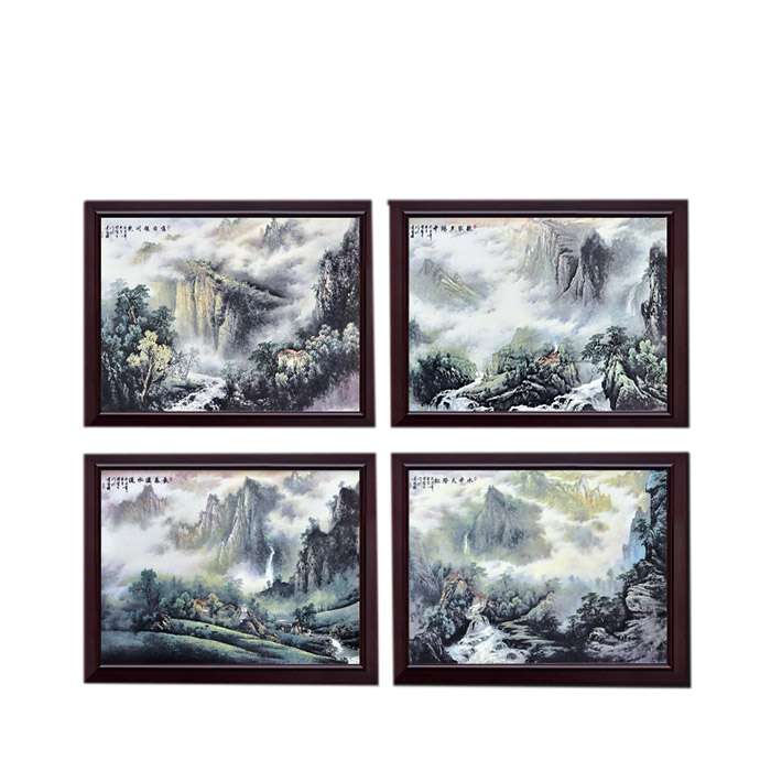 Rectangle ink color landscape ceramic wall hanging plates living room Jahrriesnge porcelain painting of cna1456