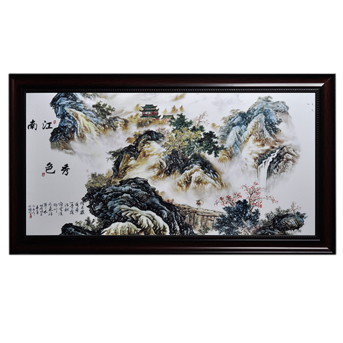 Decorative Jiangnan beauty scenery painting ceramic wall hanging plate Jahrriesnge porcelain painting of cna1480