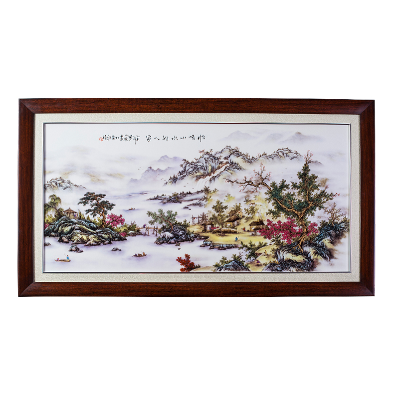 Decorative ceramic plate painting pastel landscape for living room Jahrriesnge porcelain painting of cna1497