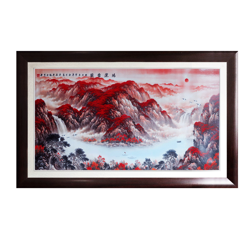 Landscape dining room sofa background wall decoration ceramic painting Jahrriesnge porcelain painting of cna1500
