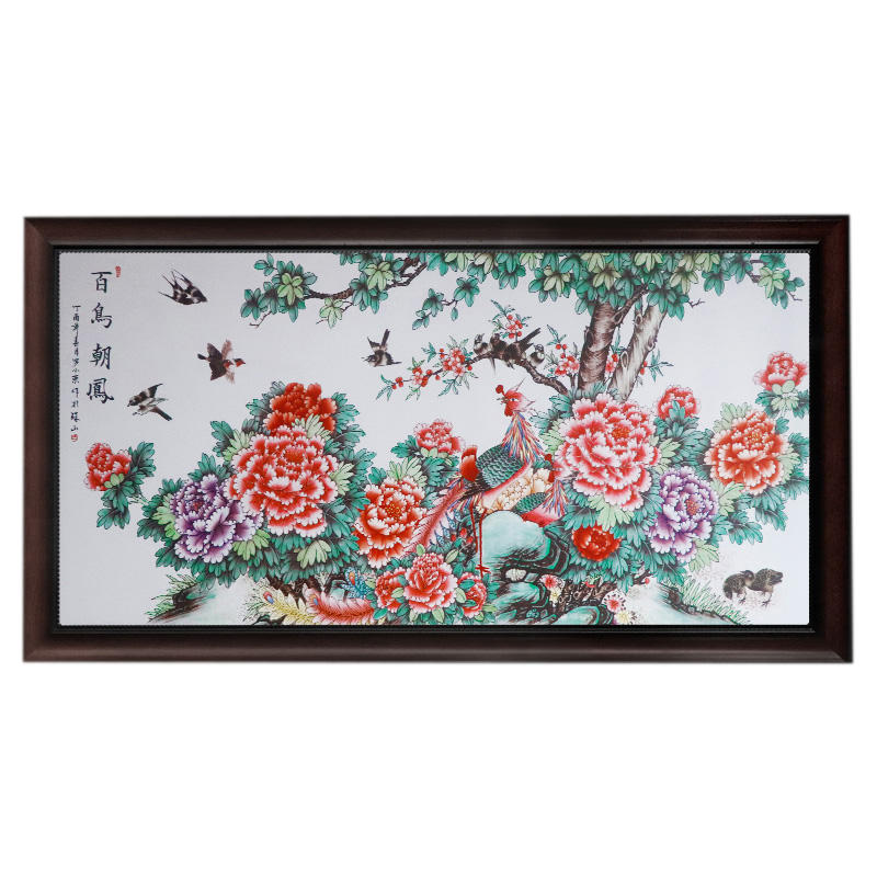 Birds and flowers dining room sofa background wall ceramic painting Jahrriesnge porcelain painting of cna1506