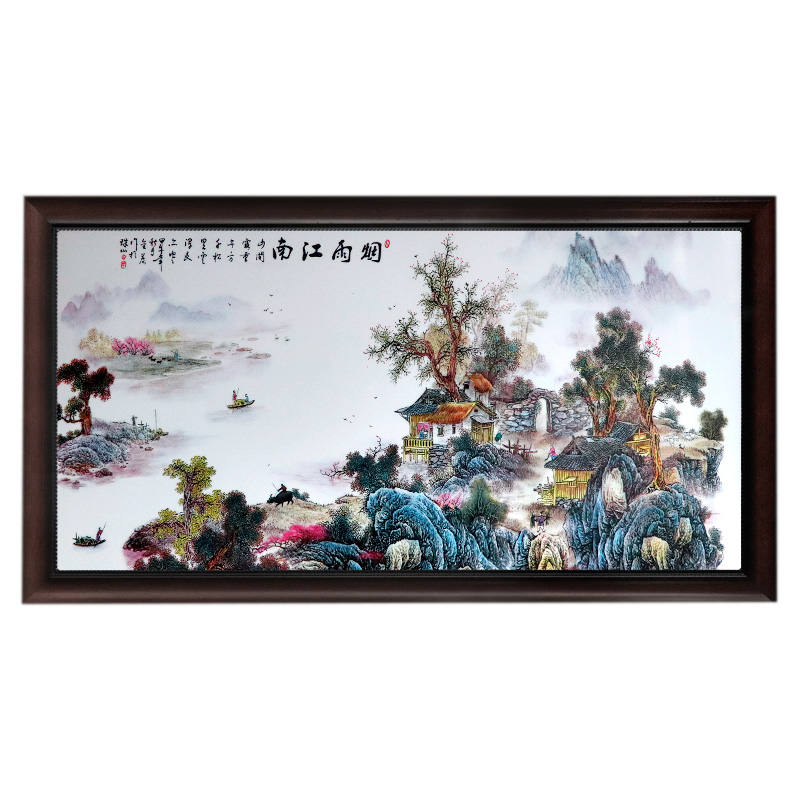 Jiangnan scenery dining room sofa background wall ceramic painting Jahrriesnge porcelain painting of cna1507