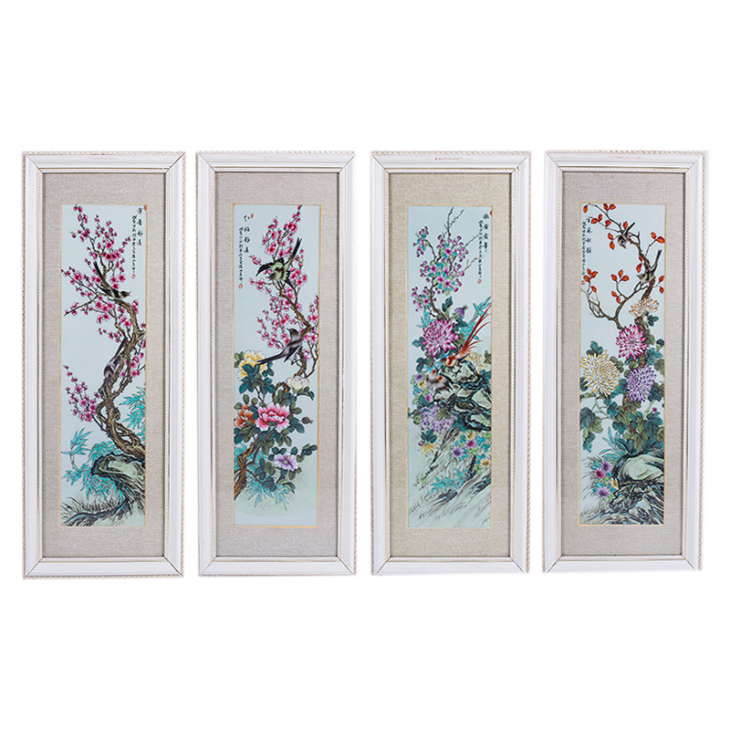 Flowers porcelain hanging plate painting living room wall background Jahrriesnge porcelain painting of cna1520