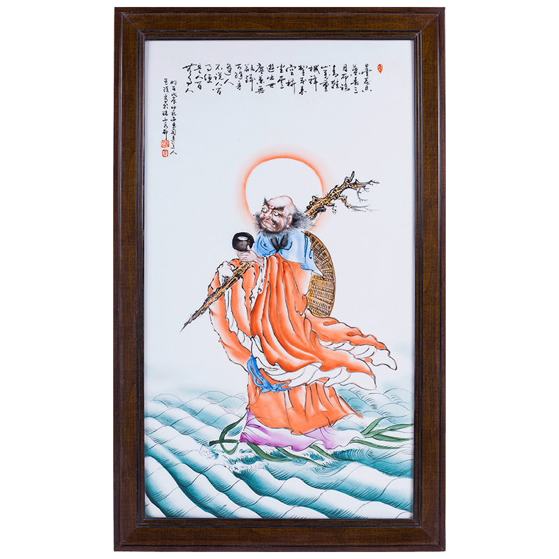 Hand-painted Eight Immortals Crossing the Sea porcelain plate painting Jahrriesnge porcelain painting of cna1523
