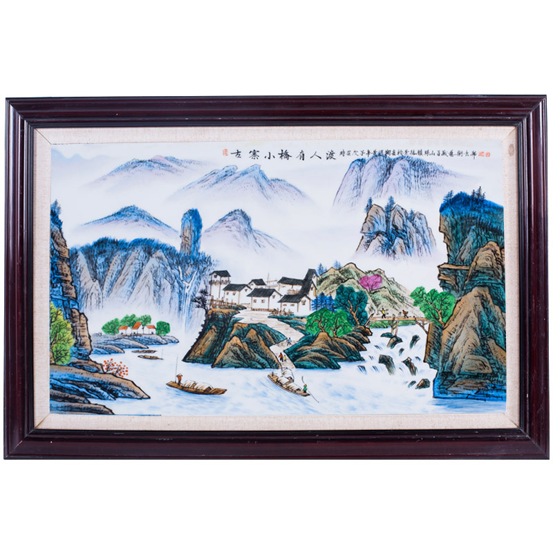 Colorful landscape porcelain plate painting iiving room home wall Jahrriesnge porcelain painting of cna1526