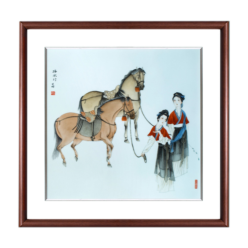 Hand painted figure porcelain plate painting for living room entrance Jahrriesnge porcelain painting of cna1537