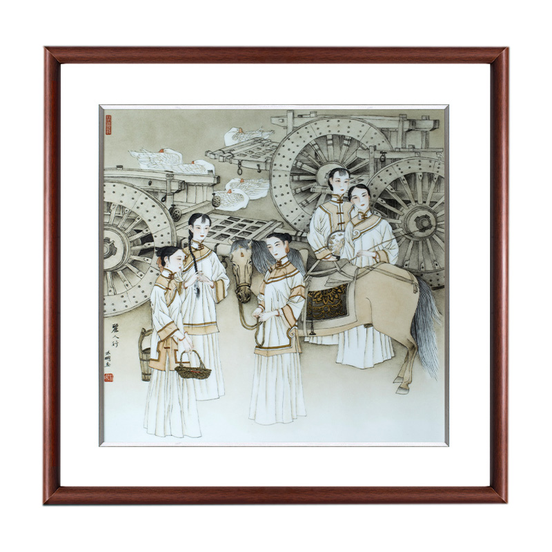 Jingdezhen hand-painted figures porcelain plate painting entrance deco Jahrriesnge porcelain painting of cna1546