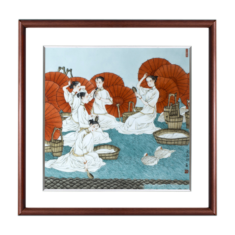 Jingdezhen hand painted figures ceramic plate painting entrance decora Jahrriesnge porcelain painting of cna1548