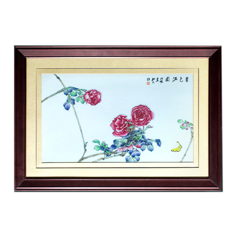 Jingdezhen hand painted flowers ceramic plate painting sofa background Jahrriesnge porcelain painting of cna1552